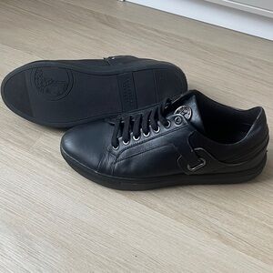 Versace black leather sneakers